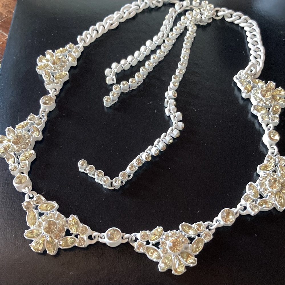 Zara rhinestone and white metal costume Neaklace